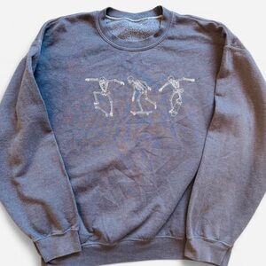 Source Unknown Gray Skeleton Graphic Men's Crewneck Sweater